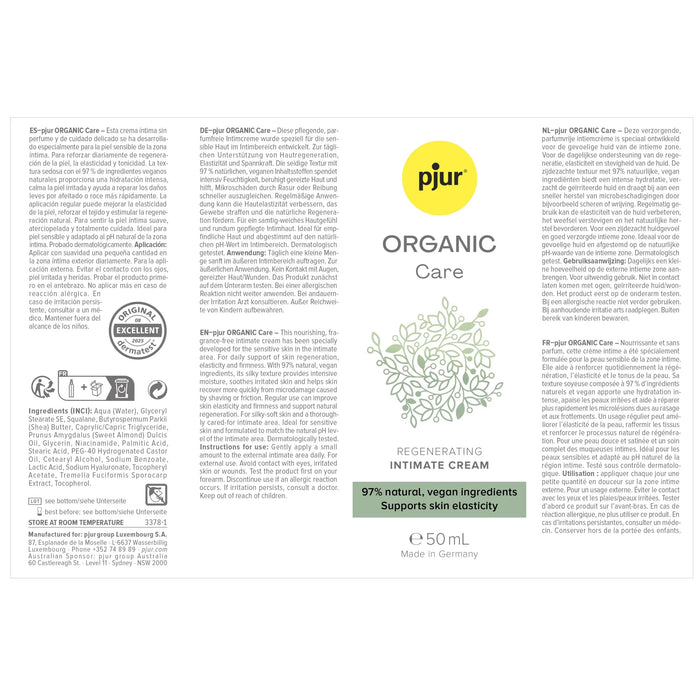 Pjur Organic Care Regenererende Intieme Crème 50 ml