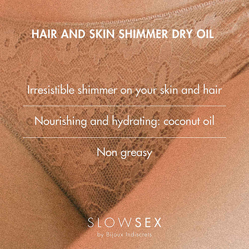 Bijoux Indiscrets Slow Sex Hair & Skin Shimmer Dry Oil