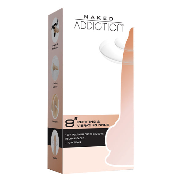 Naked Addiction Roterende & Vibrerende Vibrator Vanille 20 cm