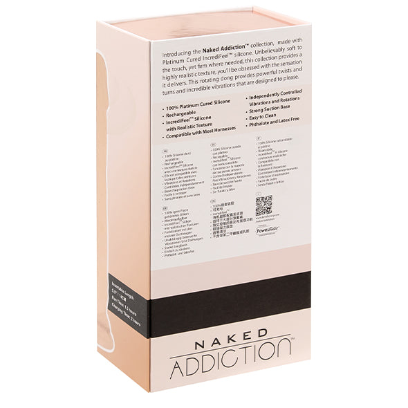 Naked Addiction Roterende & Vibrerende Vibrator Vanille 20 cm