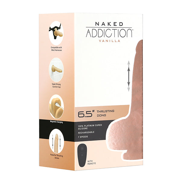 Naked Addiction Thrusting Dong met Afstandsbediening 16,5 cm Vanilla